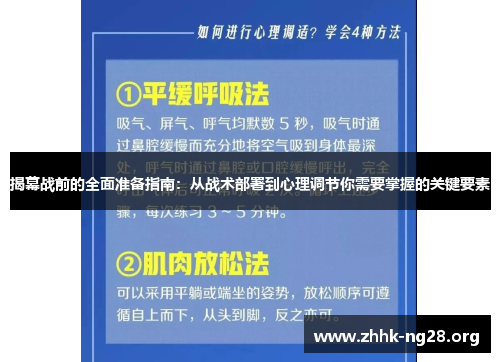 揭幕战前的全面准备指南：从战术部署到心理调节你需要掌握的关键要素